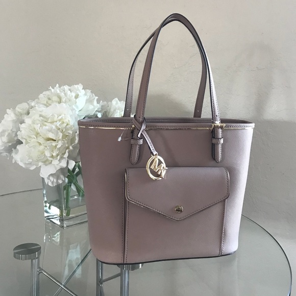 Michael Kors Saffiano Frame Fawn Tote Purse Bag - Picture 7 of 8